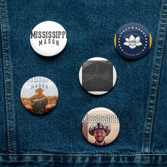 Mississippi Mason Set of pin buttons